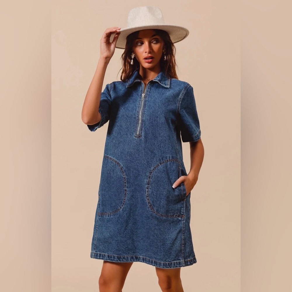 Blank NYC Blue Denim Mini Dress